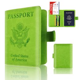 American Passport Case Wallets RFID Blocking 4 Card Slots Cover ID Holder PU Leather Travel passport 25pcs/lot