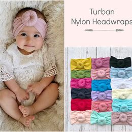 Baby Headbands 18 Colours Elastic Knot Turban Nylon Headband Hairband Infant Toddler Kids Girls Headwrap Photography Props Hair Accessories