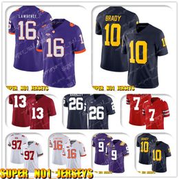 5-24 NCAA 16 Trevor Lawrence 10 Tom Brady Michigan Wolverines College Football Jersey Jackson Marshawn Lynch Henry Ruggs Derek Carr