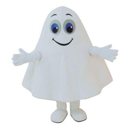 2018 High quality hot Cartoon White Ghost Mascot Costume Fancy Party Dress Halloween Carnival Costumes Adult Size