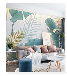 Sala de estar tv wallpapers tridimensional atmosfera sofá fundo parede feita sob encomenda quarto de cabeceira