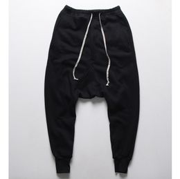 Atacado- Mens Jogadores Calças Casuais Harem Calças Homens Preto Moda Swag Dance Dance Crotch Hip Hop Swip Calças de Sweatpants Opk-325