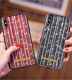 Custodia per telefono con strass lucido per iPhone 11 Pro Max Xs Max Xr X Designer Full Diamond Bling per iPhone 8 7 6s Plus Cover