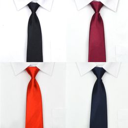 Men Zipper Tie Easy Lazy Necktie 8cm Classic Striped Neckwear Cravat choker Business Dress Meeting Interview Wedding Red