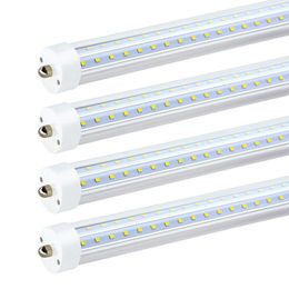 US Stock 8ft led tube T8 72W 7200 lumens V-Shaped and Dural row Double Sides LED Fluorescent Light Bulb Replacement 25-Pack