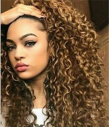 Synthetic Wigs Synthetic Wigs Explosion Head African American Long Sellafro Kinky Curly Heat Ristant Gluele Wig for Black Women Fzp124