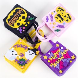 Halloween Candy Bag Non-woven Fabric Portable Handbags Happy Halloween Basket Treat or Trick Candy Gift Bags