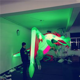 wholesale High Quality 4 m Length Inflatable Balloon Dragon For Nightclubs Decoration Giant Can Be Customed 7 Color LED Light Inflatable Dragon