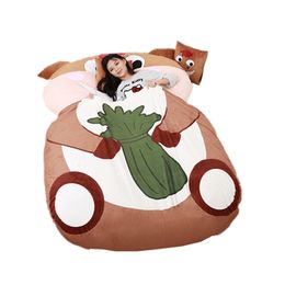 Dorimytrader Kawaii Animal Horse Beanbag Stuffed Soft Giant Cartoon Bed Carpet Mat Tatami Sleeping Bag for Baby Gift DY60851