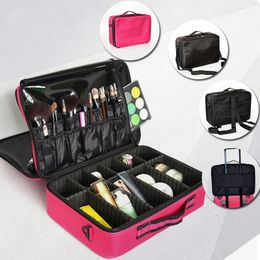 Women Professional Makeup Organizer Bag Large Make Up Storage Box Suitcases