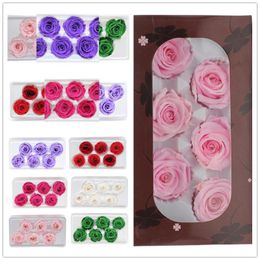 5cm Preserved Dried Flowers for Jewellery Eternal Life Flower Material Christmas Valentine'Day Gift Box Immortal Rose Flower
