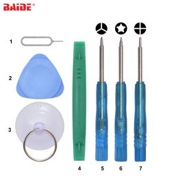 High Quality 7 / 8 in 1 Repair Opening Tools Kit With Green Pry Tool 0.6Y 0.8 Pentalobe 1.5 Phillips For iPhone 4 5 6 7 8 Plus X Xs Samsung