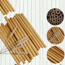 Natural Green Bamboo Eco Straws Carbonized Straws Health and Environmental Protection Customizable Engraving LOGO VT0192