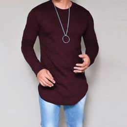 10 Colours Plus Size S-4XL 5XL Summer&Autumn Fashion Casual Slim Elastic Soft Solid Long Sleeve Men T Shirts Male Fit Tops Tee CX200707