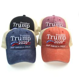 president Trump 2020 Hat Keep America Great Baseball Cap washed outdoor hat Republican President Mesh sports cap KKA7867