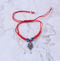 Lucky Kabbalah Red String Thread Hamsa Bracelets Blue Turkish Evil Eye Charms Women Handmade Fatima Friendship Jewelry