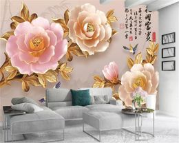 Custom 3D Wallpaper Mural Noble and Delicate Flowers Digital Printing HD Decorative Beautiful Wallpaper