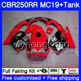 Injection glossy red frame Mold Body+Tank For HONDA CBR 250RR 250R CBR250RR 88 89 261HM.2 CBR 250 RR MC19 CBR250 RR 1988 1989 Fairings Kit