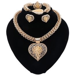 Heart Shaped Bridal Jewellery Sets For Women Nigerian African Beads Jewellery Set Turkish Wedding Necklace Earrings Set