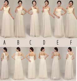 New Mixed Styles Custom Made Simple Hand Made Flowers Chiffon Floor Length Bridesmaid Dresses Wedding Party Dresses