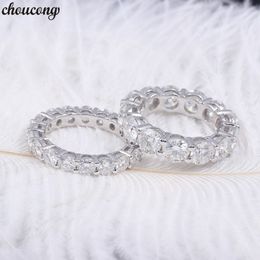 choucong Eternity Promise ring 6MM/4MM Diamond Cz 925 Sterling silver Engagement Wedding Band Rings for women Bridal