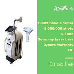 Eu DHL UK tax free Professional 600W diode laser 808 hair removal pain free permanent hair removal machine 808nm laser alexandrite device