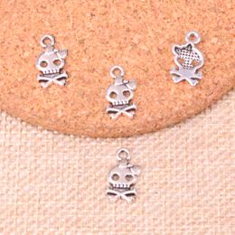 200pcs Charms skeleton skull 16*9mm Antique Making pendant fit,Vintage Tibetan Silver,DIY Handmade Jewellery