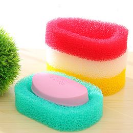 wholesale oem candy colro Sponge Soap Dish Plate Bathroom Kit Soap Holder free shipping hot sell new high quality 2019