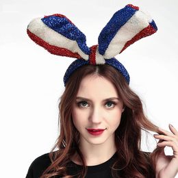 Rabbit Ears American Flag Headbands Women Girls Party Hairband Hair Accessories Headband American Independence Day Hairband VF1517