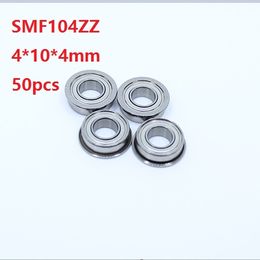 50pcs/lot SMF104ZZ S MF104ZZ ABEC-5 4x10x4mm Flange Deep Groove Ball bearing shielded 4*10*4mm MF104 ZZ Z