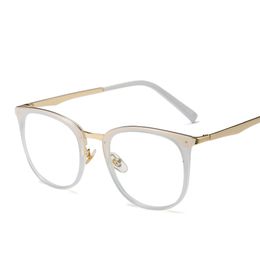 Wholesale-Transparent Cat Eye Fashion Eyeglasses Optical Eye Women Flat Myopia Glass Spectacles Eyewear
