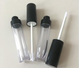100pcs 7ml Empty Round Clear Lip Gloss Bottles Lipgloss Tubes DIY Lip Balm Tubes With Circle & Black Lids Makeup Tools SN526