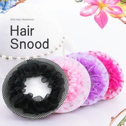 Wholesale Girls Women Crotchet Hair Net Ballerina Black Pink Ballet Dance Skating Snoods Hairnet Bun Cover