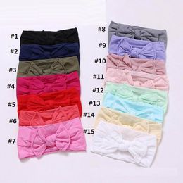 Retro Knot Hair Bow Soft Headband for girl Nylon Thin Elastic breathable Hair Accessories Newborn Infant Wholesale 27 Colors Boutique