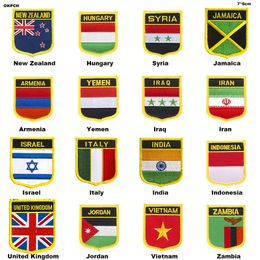 Flag Patch Jacket Denim Clothing Patches Embroidery Iron on Country Flag Badge 10Pcs