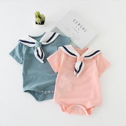 Kids Designer Clothes Baby Rompers Navy Jumpsuits Summer Short Sleeve Casual Bodysuit Child Onesies Sleepwear Payamas Climb Suit CYP615