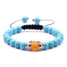 Double Crown Couples Men and Women Alloy Crown Natural Stone Bead Bracelet Beautiful Cute Jewelry Gifts