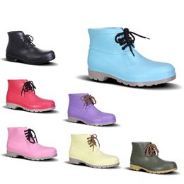 steel toed boots UK - Value Price PVC Rain Boots Low Labor Insurance Shoes Steel Toe Cap Black Yellow Pink Red Purple Dark Green Men Shoes 38-44
