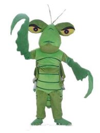 2018 Factory direct sale the head a green mantis mascot costume for adult to wear