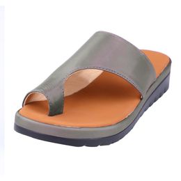 Hot Sale-Women Leather Shoes Terlik Foot Correction Sandal Orthopaedic Bunion Corrector GMX190705