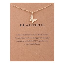 -Hacer una tarjeta de deseos Collares Pearl Elephant Sun Butterfly Necklace para Mujeres Chicas Moda Joyería