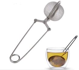 -Tea Infuser 304 in acciaio inox Sfera del tè del setaccio della maglia Caffè Herb Spice Filtro diffusore Maniglia tè della sfera superiore