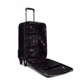 2suitcase carry onTravel Bag Carry-OnVmenCanvas CoatedReal Leather Rolling Luggage Fashion Designer Travel