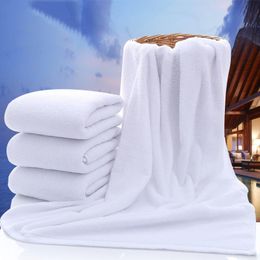 70*140cm Hotel Bath Towels Guest House 100% Cotton White Towel Soft Bathroom Supplies Unisex Usage Natural Safe Bath Towel DH0710