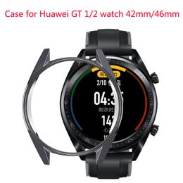 TPU Case for Huawei Watch GT 2 42mm 46mm Smartwatch Plating Full Protection Cover Scratch-proof Transparent Frame Shell