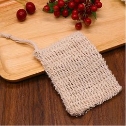 Natural Exfoliating Mesh Soap Saver Sisal Soap Saver Bag Pouch Holder for Shower Bath Foaming and Drying Soap Bag Daily Supplies U10FZ