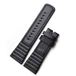 CARLYWET 28mm Whole Real Leather With Black White Orange Red Yellow Stitches Wrist Watch Band Strap Belt209E