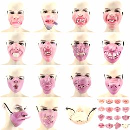 Latex Clown Cosplay Half Face Horrible Scary Mask Halloween Horrible Scary Masquerade Mask Halloween Fool's Day Clown Latex Mask