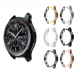 Electroplated TPU Watch Case Shell Smart Watch Protector Cover for Samsung Gear S3 42MM 46MM Border Replacement Protective Cover Frame