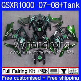 Kit+Tank For SUZUKI GSX R1000 GSXR-1000 GSXR 1000 2007 2008 301HM.57 GSX-R1000 07 08 Body BACARDI bats hot K7 GSXR1000 07 08 Fairing 7Gifts